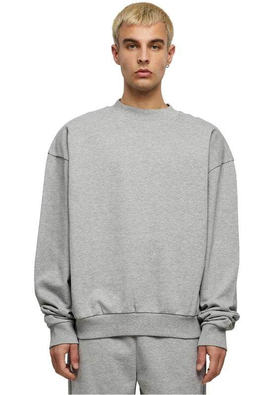 Build your Brand Men's Ultra Heavy Cotton Crewneck Sweatshirt, Heathergrey, 4XL