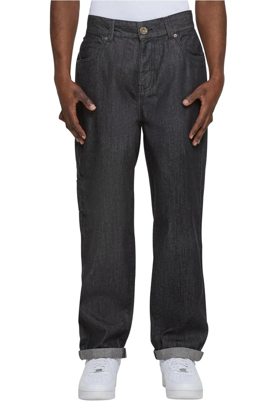 Southpole Men's Embroidery Denim Pants, Raw Black, W32 - Image 1