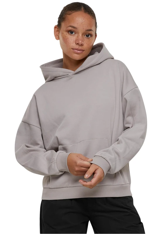Urban Classics Women's Ladies Organic Oversized Hoody Hooded Sweatshirt, Cloud, L
