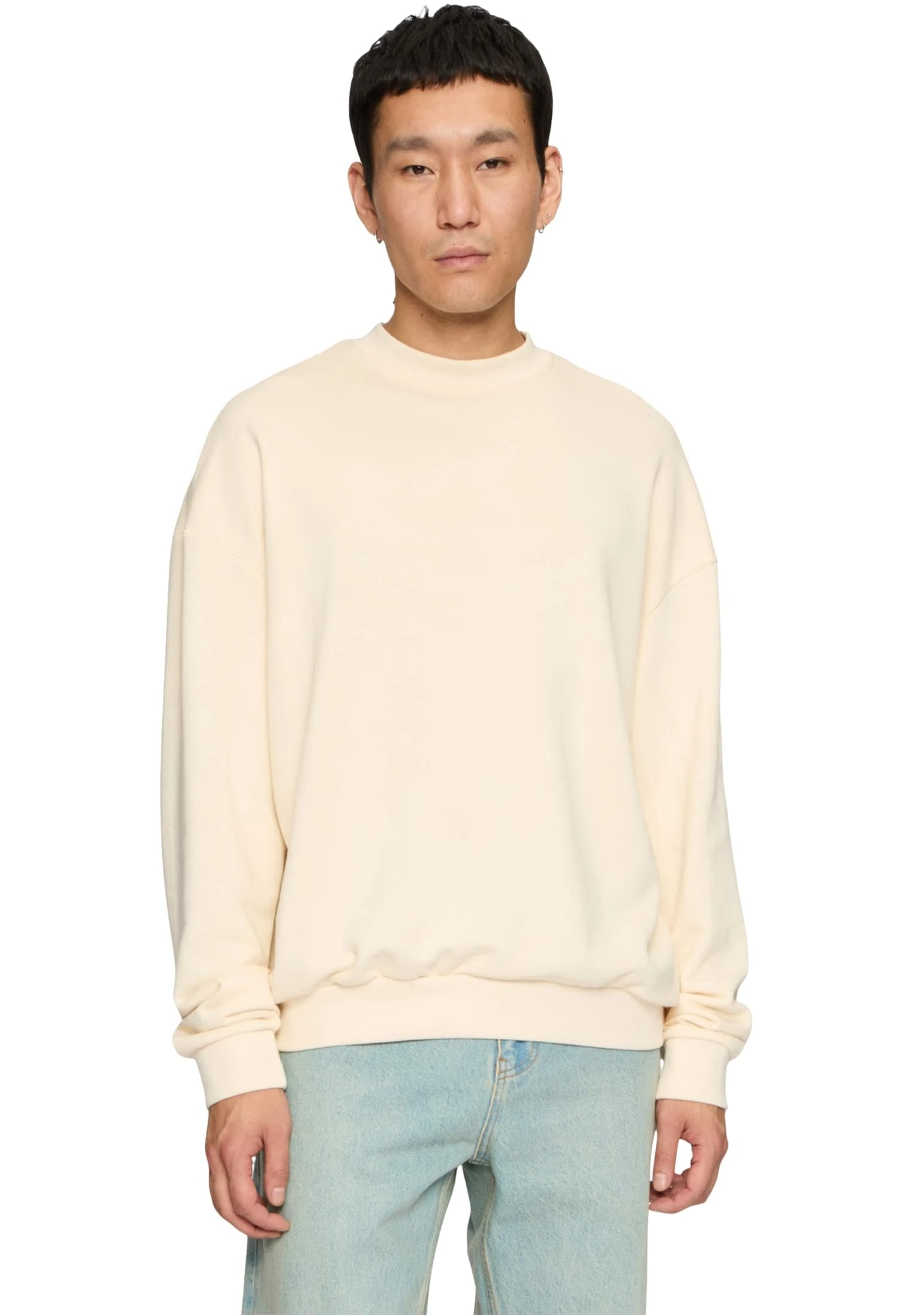 Urban Classics Men's Light Terry Crew Sweatshirt, Whitesand, L