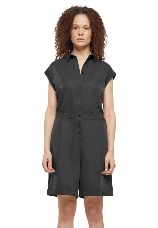 Urban Classics Women's Ladies Viscose Twill Jumpsuit, Black, XXXXL
