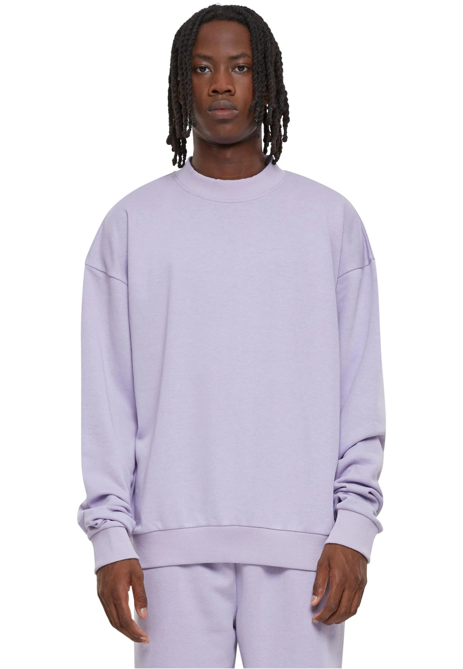 Urban Classics Men's Light Terry Crew Sweatshirt, Dustylilac, L