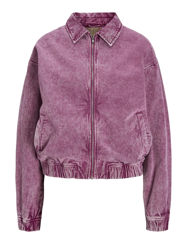 JACK & JONES Women's Jxziggy Washed Jacket PNT Denim Jacket, Fuchsia Red, M