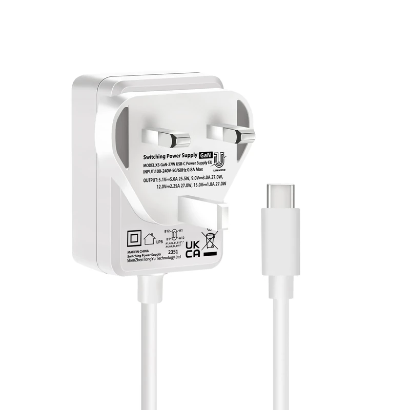 iUniker GaN PD 27W 5.1V 5A 27W PD Power Supply USB-C for Raspberry Pi 5