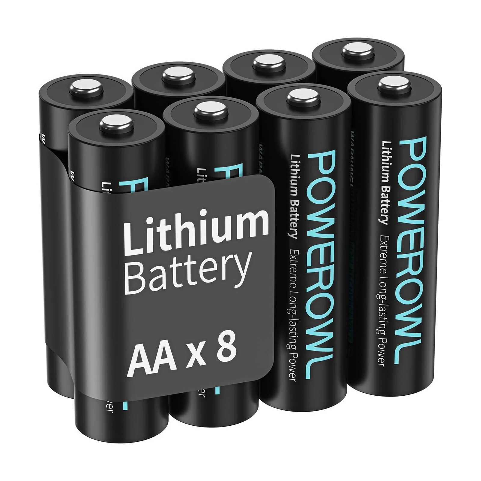 POWEROWL AA Batteries, 1.5V Lithium Battery, Double A Battery - Pack of 8 (Not Rechargeable)