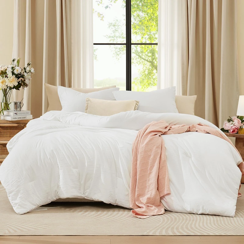 WRENSONGE Queen Comforter Set-3 Pieces Soft Comforters Queen Size Bedding