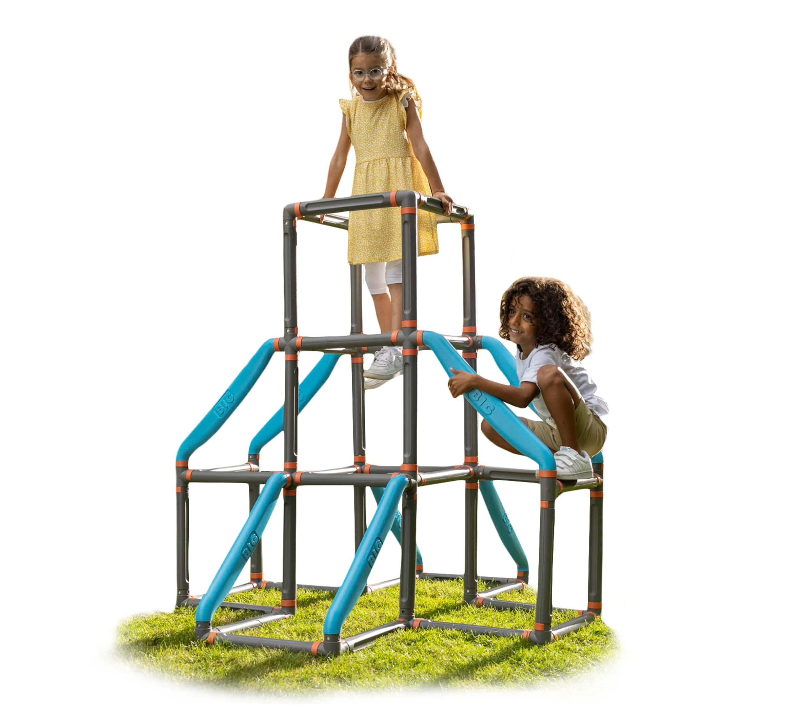 BIG KRAXXL The Tower climbing frame, garden fun for kids. For children 3+ yrs. Holds 100kg. Easy assemble. Great for physical activity and motor skills. 140cm high and multiple combinations possible