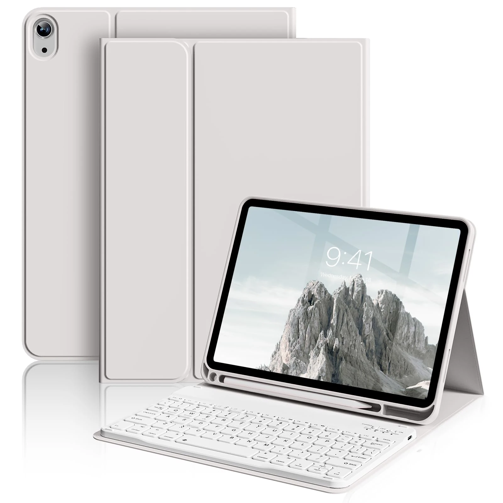 ZOYU Keyboard Case for iPad (A16) 11th Generation 11 Inch 2025, iPad 10th Generation 10.9 inch 2022, Stand Folio Detachable Wireless Bluetooth Rechargeable Keyboard Case with Pencil Holder, Gray
