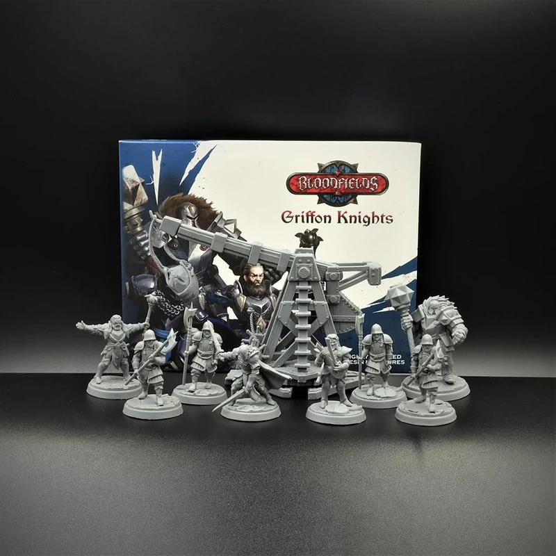 Titan Forge | Bloodfields - Griffon Knights Army Pack | Dedicated for Bloodfields Fantasy Tabletop Skirmish Wargame | Set of 9 Miniatures | 32 mm Scale | Age 14+