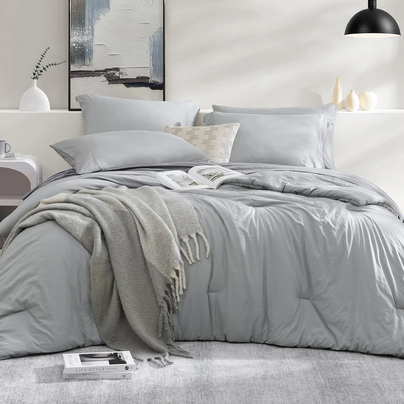 Twin XL Comforter Set- 5 Pieces Prewashed Bed in a Bag Twin Bedding Sets