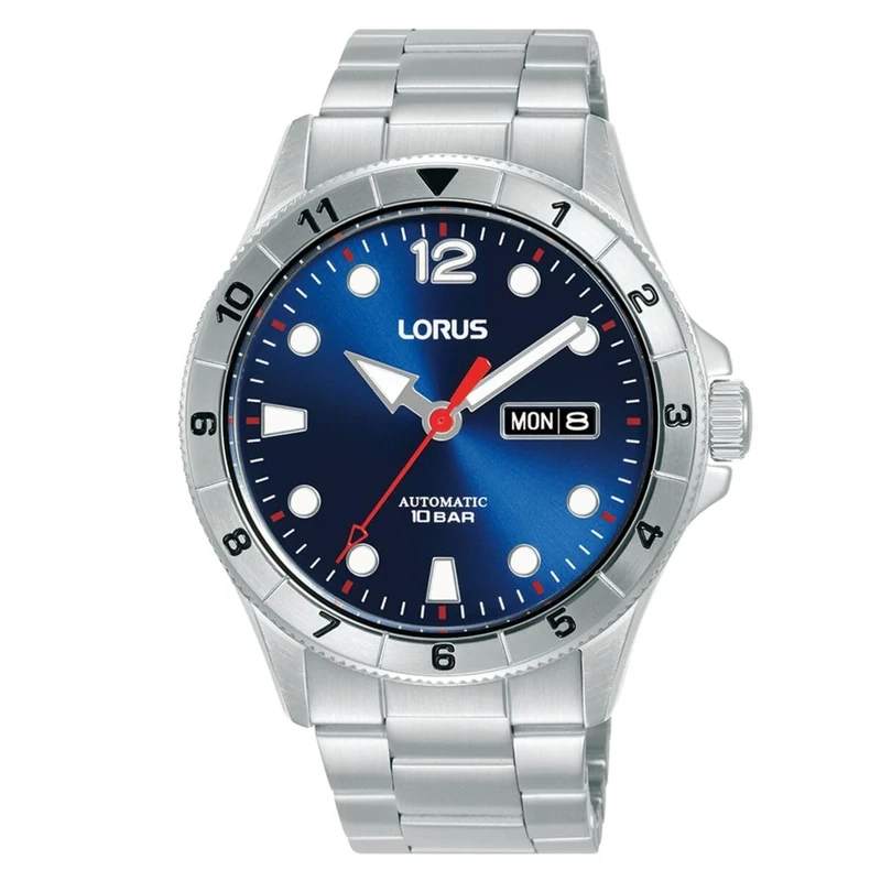 Lorus Sport Man Men's Watch Analogue Automatic with Stainless Steel Strap, Silver, Silver/Blue, Bracelet