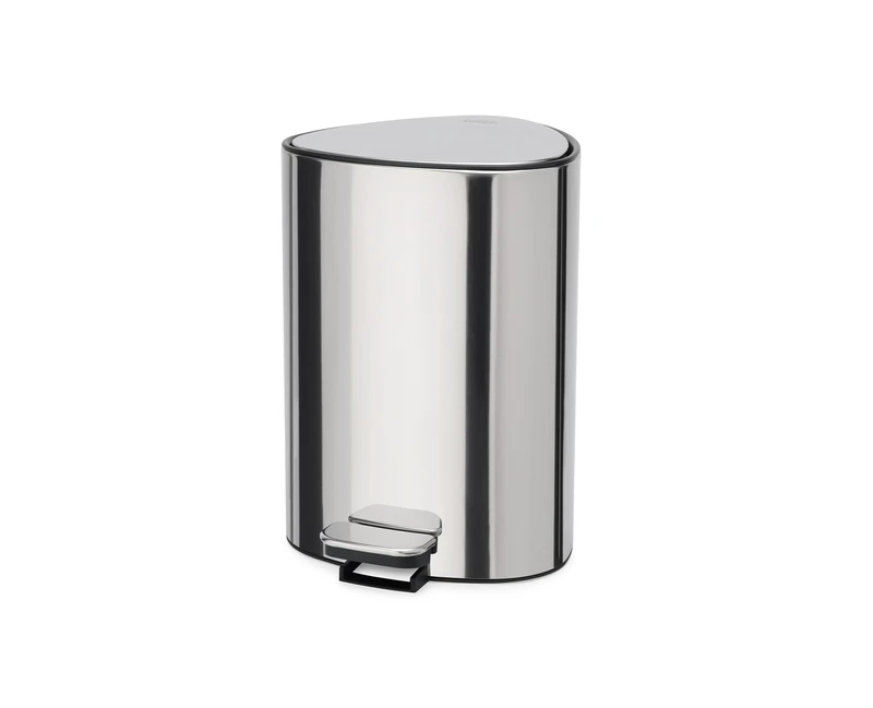 Joseph Joseph EasyStore Luxe Stainless steel 5 Litre Pedal Bin with Bin Liner Storage, Soft-Close Lid, Removable Inner Bucket, for Bathroom, Bedroom, Office