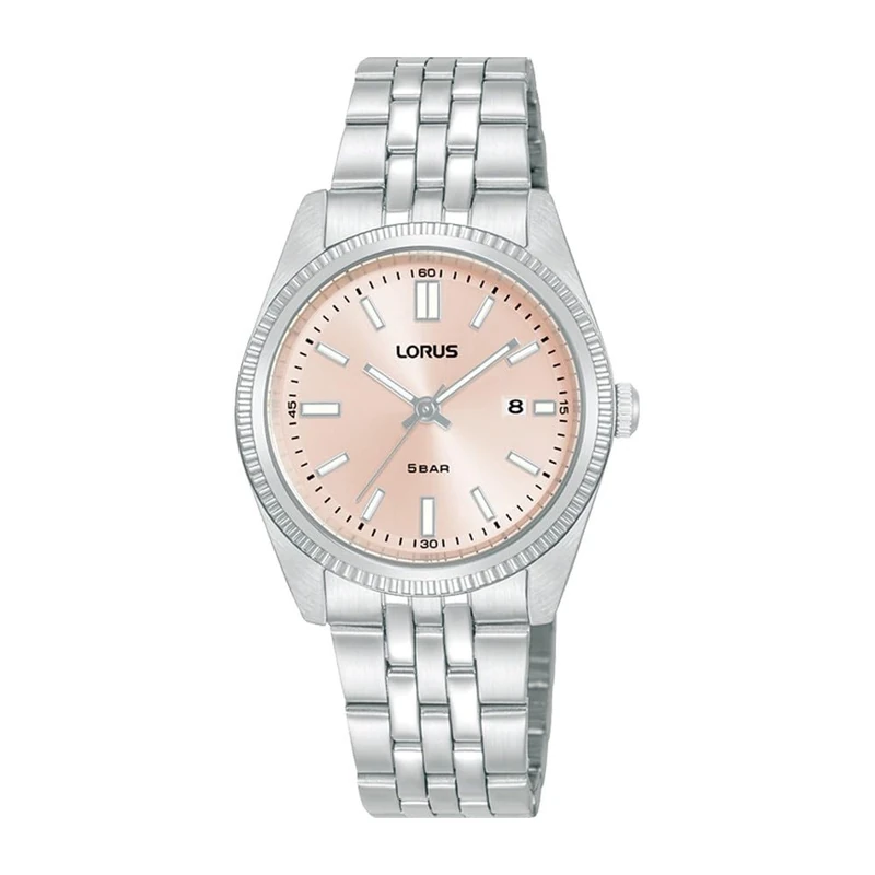 Lorus Women's Analogue Quartz Watch with Stainless Steel Strap, Silver/Blue, Silver, Bracelet