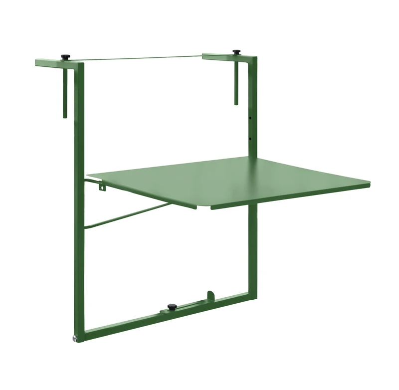 Louis Moulin Soléa Adjustable Balcony Table - 55 x 45 cm - Pale Green - Made in France - Image 1