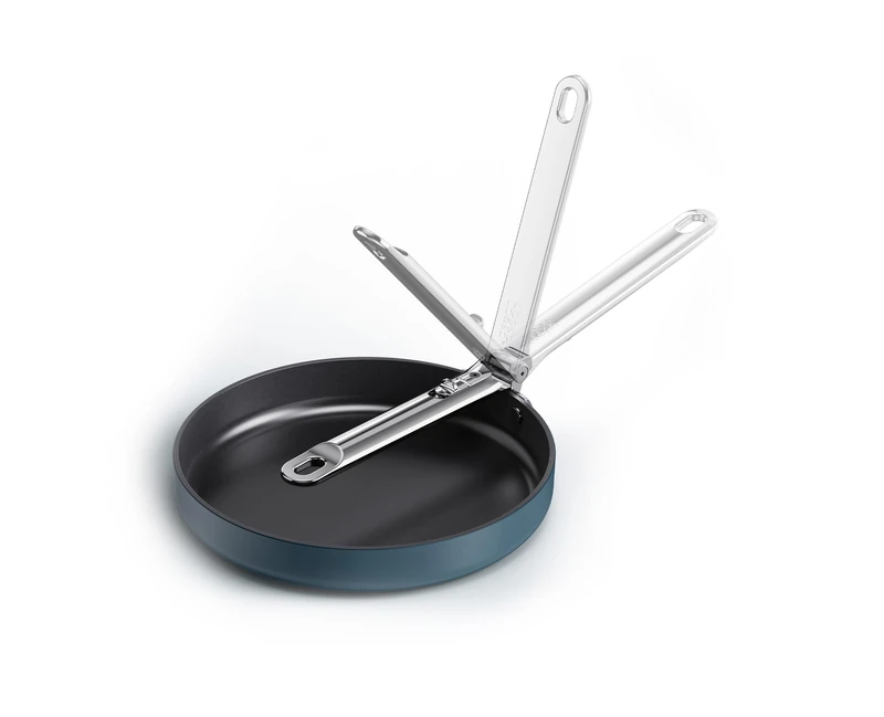 Joseph Joseph Space 24cm Non-Stick Frying Pan, Folding Handle, Space-Saving Induction & Oven Safe Ceramic Frypan