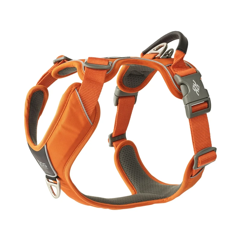 DOG Copenhagen Comfort Walk Pro 3.0 Dog Harness - Top and Front Clip Training Harness with Handle - For Small and Large Dogs - Padded for Comfort - Reflective Trims - No Pull, Orange Sun, L