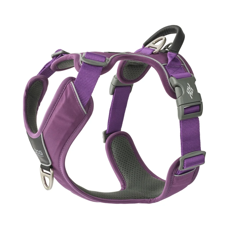 DOG Copenhagen Comfort Walk Pro 3.0 Dog Harness - Top and Front Clip Training Harness with Handle - For Small and Large Dogs - Padded for Comfort - Reflective Trims - No Pull, Purple Passion, L
