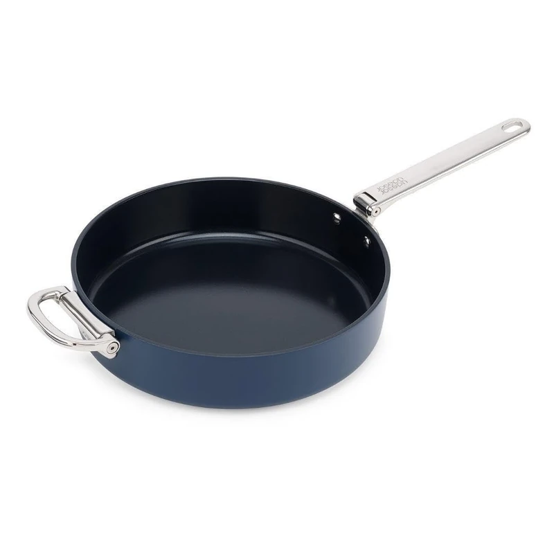 Joseph Joseph Space 28cm Non-Stick Frying Pan, Space-Saving Folding Handle, Ceramic Coating, Induction & Oven Safe