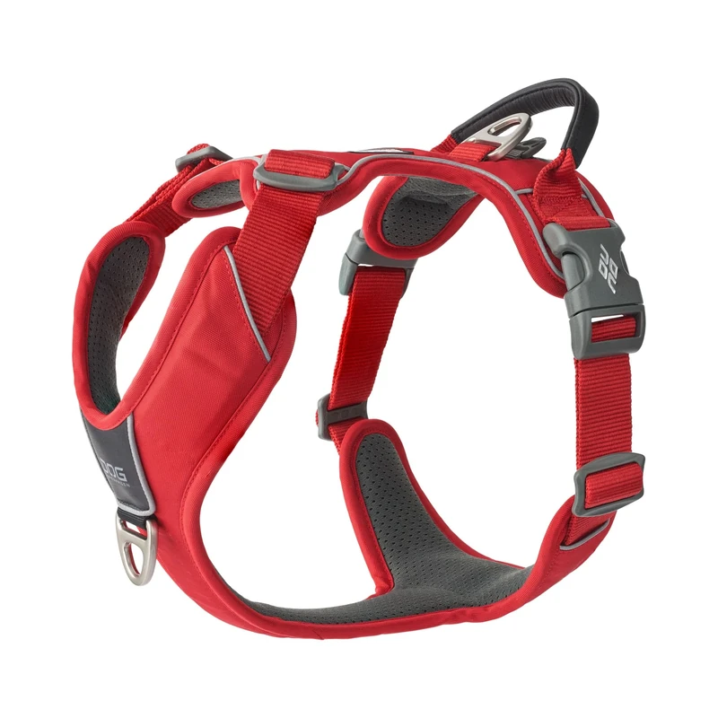 DOG Copenhagen Comfort Walk Pro 3.0 Dog Harness - Top and Front Clip Training Harness with Handle - For Small and Large Dogs - Padded for Comfort - Reflective Trims - No Pull, Classic Red, L