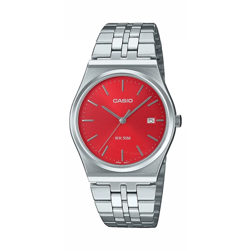 Casio B145D Watch Red/Silver 40 MM