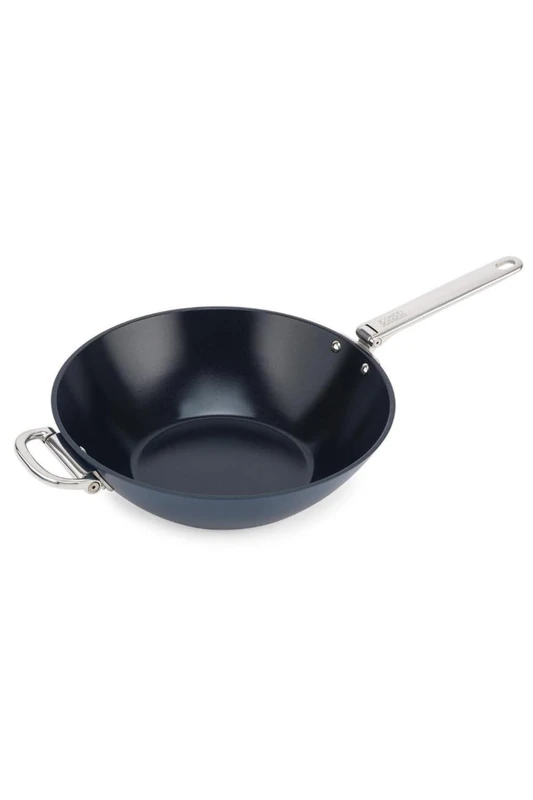 Joseph Joseph Space 32cm Non-Stick Wok, Space-Saving Folding Handle, Professional Ceramic Coating, Induction & Oven Safe