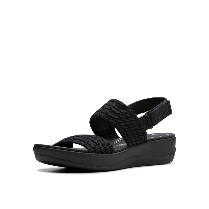 Clarks Girls' Arla Stroll Flat Sandal, black, 3 UK