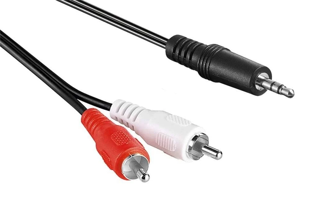 3.5mm Stereo Jack to RED & WHITE RCA Phono Cable Audio Aux Music Lead 1m