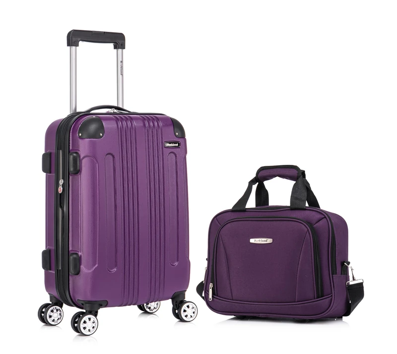 Rockland Hardside Expandable Luggage with Spinner Wheels, Multicolor, Purple, 20"/14" 2pc Set, London Hardside Expandable Luggage with Spinner Wheels