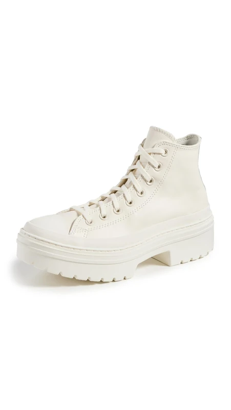 CONVERSE A10370C Chuck Taylor All Star Lugged Heel Leather Platform Women EGRET/EGRET/EGRET UK 6.5 White