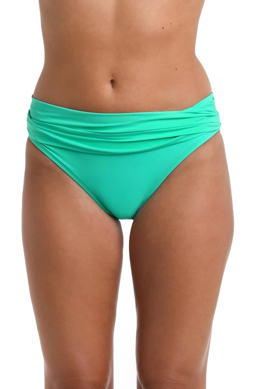La Blanca Women's Island Goddess Banded Hipster Swimsuit Bottom Bikini, Seafoam, 2