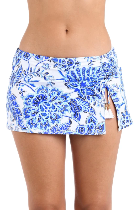 La Blanca Women's Skirted Hipster Bikini Swimsuit Bottom, Blue//Beyond The Pacific, 14