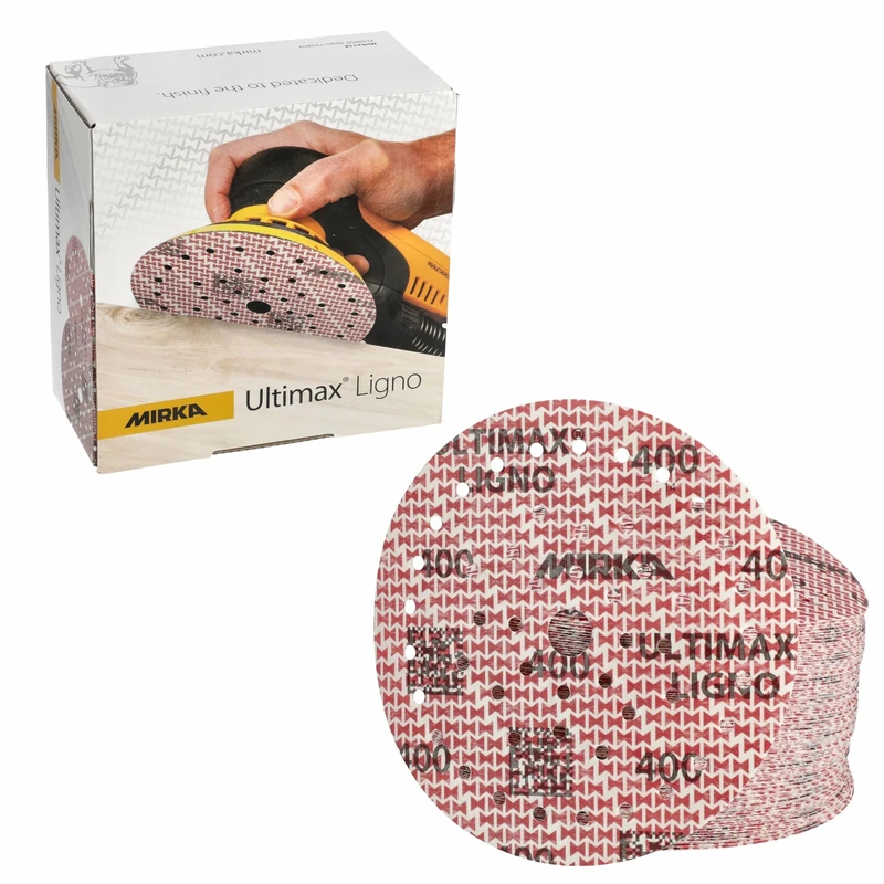 Mirka Ultimax Ligno Ø 150mm sanding discs Hook & Loop Multifit/grit 400/100 pieces/multi-perforation/for sanding wooden surfaces
