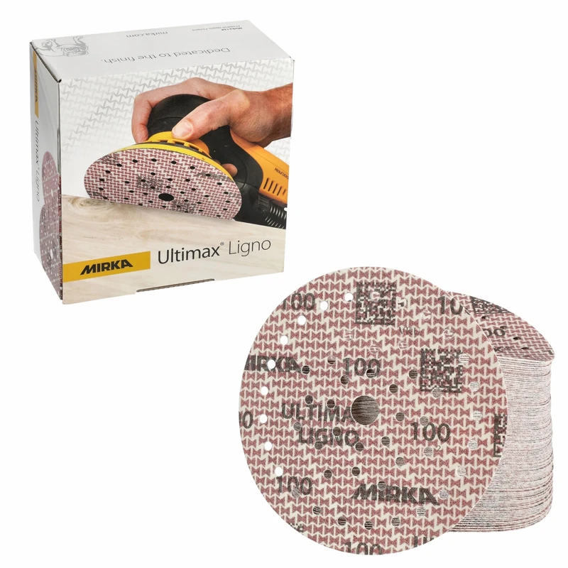 Mirka Ultimax Ligno Ø 150mm sanding discs Hook & Loop Multifit/grit 100/100 pieces/multi-perforation/for sanding wooden surfaces