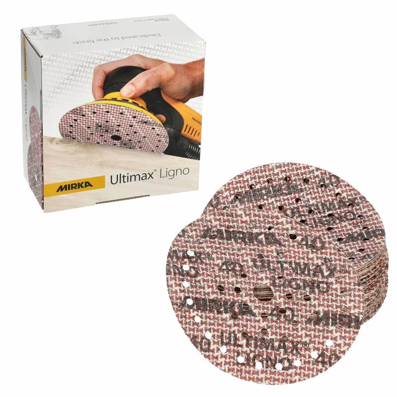 Mirka Ultimax Ligno Ø 150mm sanding discs Hook & Loop Multifit/grit 40/50 pieces/multi-perforation/for sanding wooden surfaces