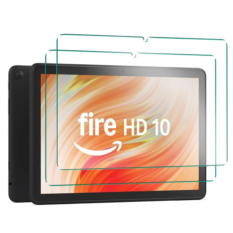 GOZOPO [2 Pack Screen Protector for Amazon Fire HD 10 (13th generation, 2023 release), 9H Scratch-Resistant Tempered Glass for Fire HD 10 (2023/2021)