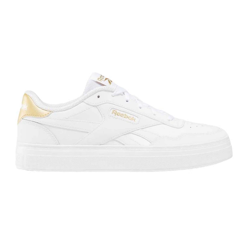 Reebok Court Advance Bold White/White/Gold Female Tennis Shoes
