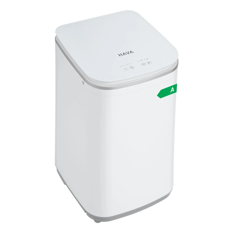 HAVA Portable Washing Machine, 3 kg Capacity Mini Washer & Spin Dryer, Fully Automatic with 8 Wash Programs, Hot Wash Options & Upward Drainage, Space Saving for Apartments, Dorms, and RVs