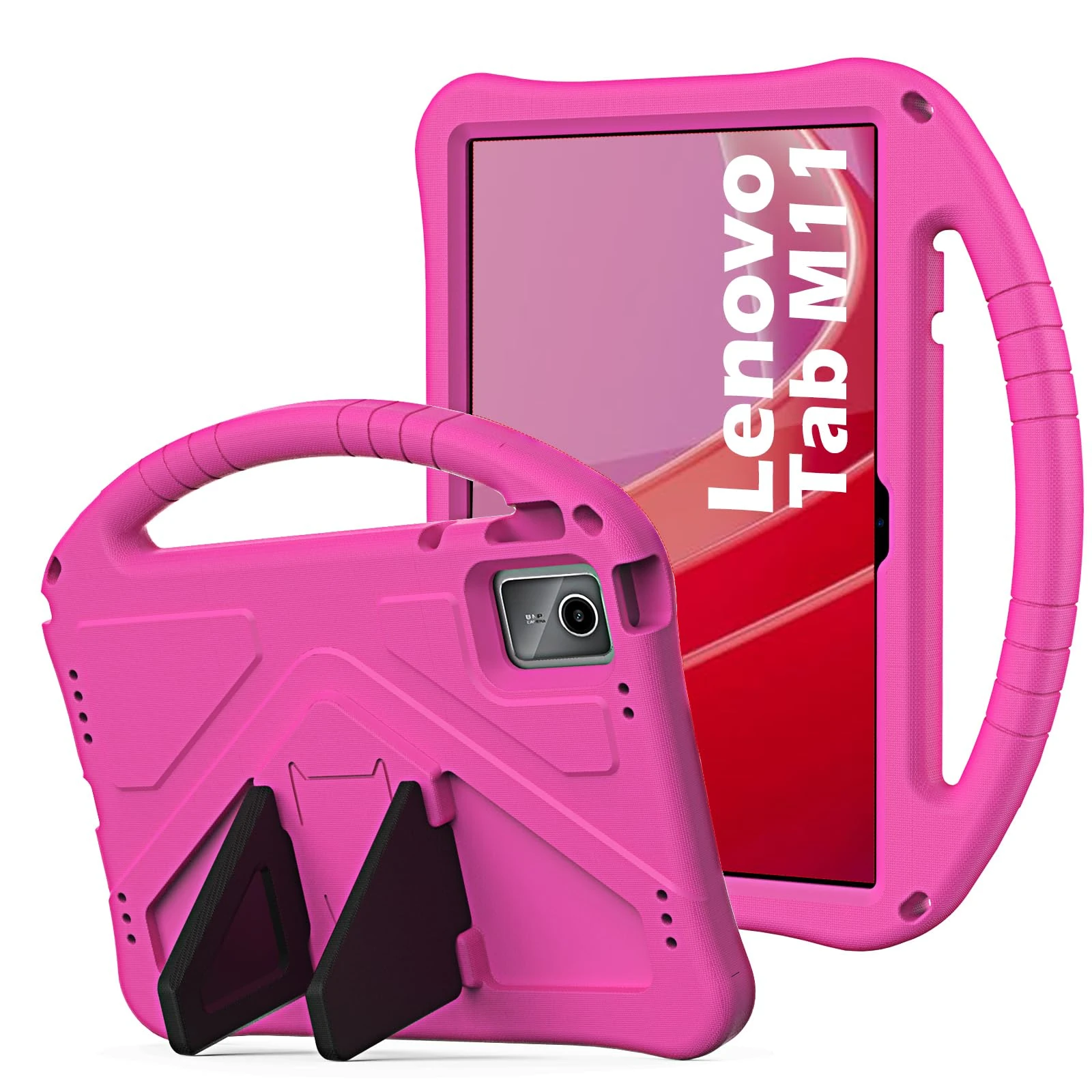 YRH for Lenovo Tab M11 11 inch Tablet Case 2024 (TB330FU), Kids EVA Shockproof Cover for Lenovo M11 Case, with Stand Handle, Rosered