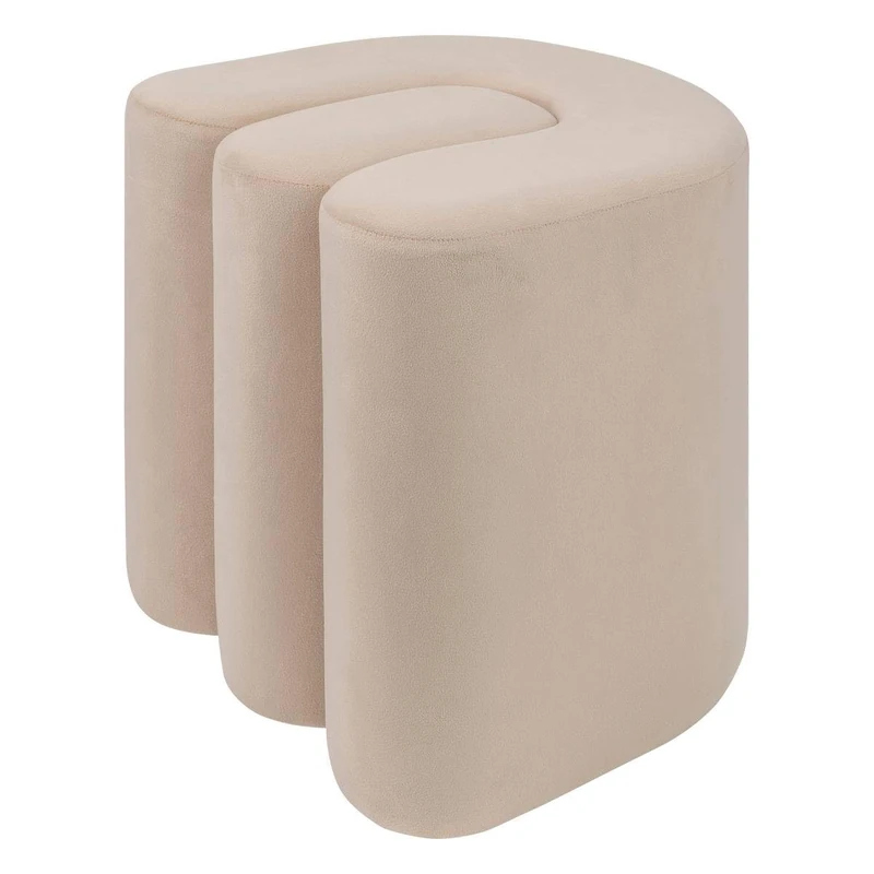 ATMOSPHERA CREATEUR D'INTERIEUR Bolan Beige Velvet Bean Bag