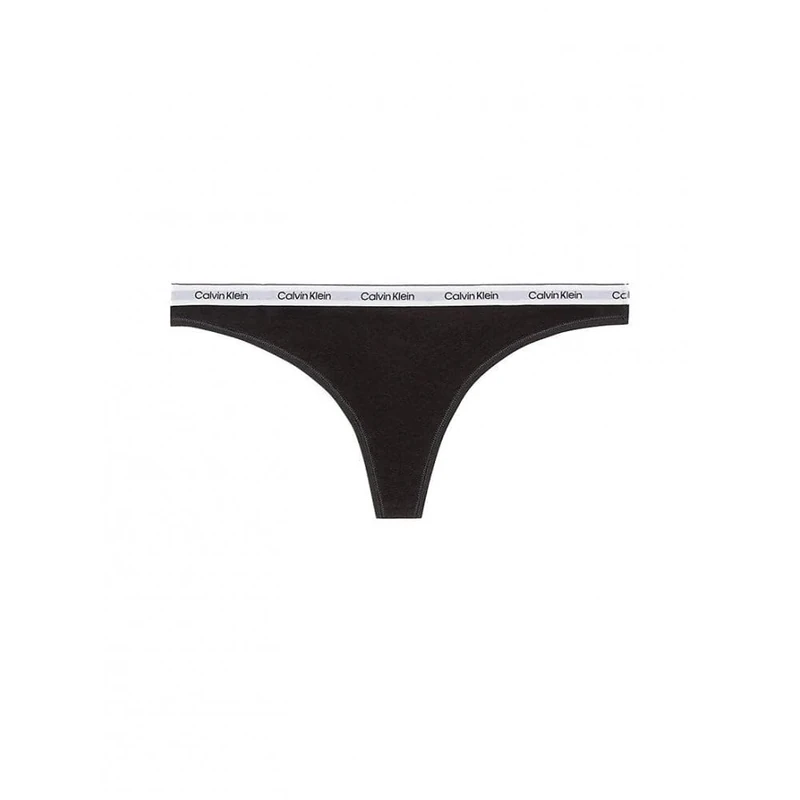 Calvin Klein Women’s Thong with Logo Waistband, Black (Black), XL