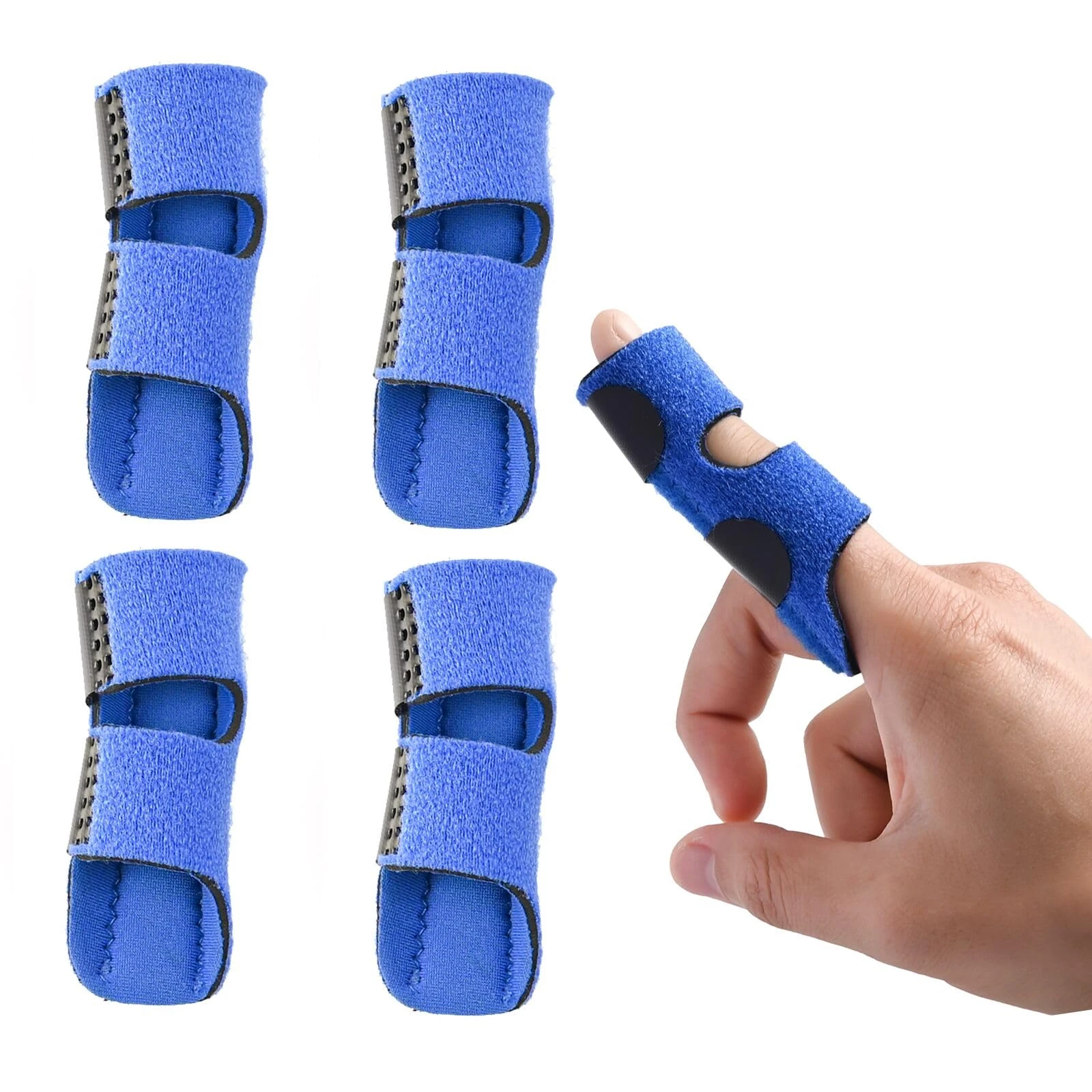 4pcs Finger Splint,Finger Brace,Finger splints for Broken Finger Support,Trigger Finger Splint for Middle Finger/Ring Finger,Little Broken Finger Splint,Middle Finger Splint,Finger Straightener