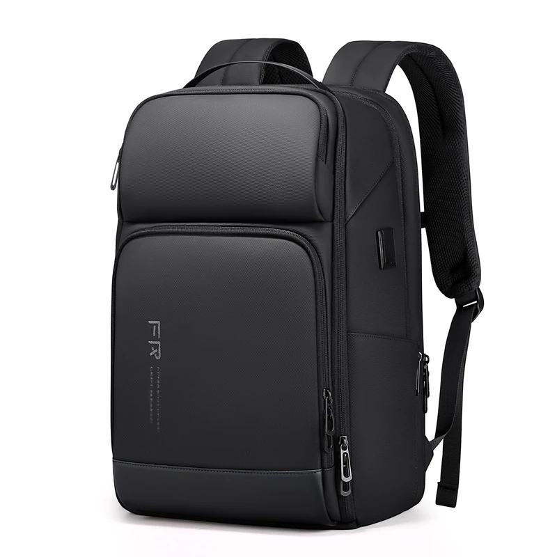 FENRUIEN Expandable Laptop Backpack Business Backpack Men's Laptop Bag 17 Inch for Men and Women Teenagers with Laptop Compartment USB Charging Port Backpack