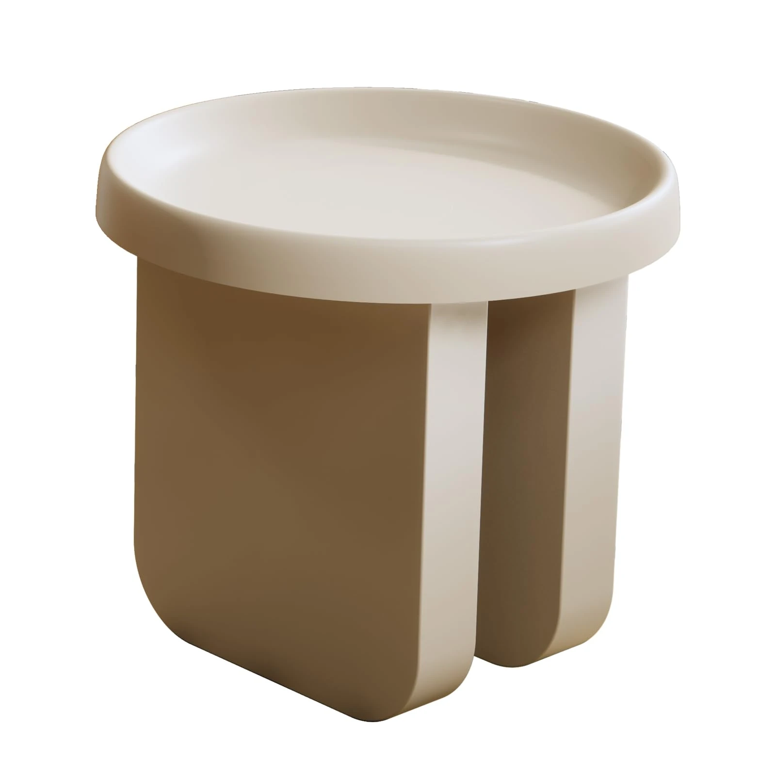 BUZUEY Round Side Table, Modern end Table,Metal Accent Table,Small Coffee Table,Unique Circle Accent Table for Living Room,Bedroom (White, Small Circle：19.3 x 19.7（in）)