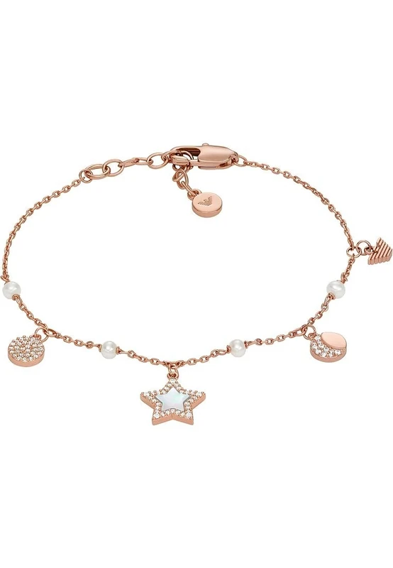 Emporio Armani Women's stainless steel or brass with Rose gold tone lobster clasp closure bracelet