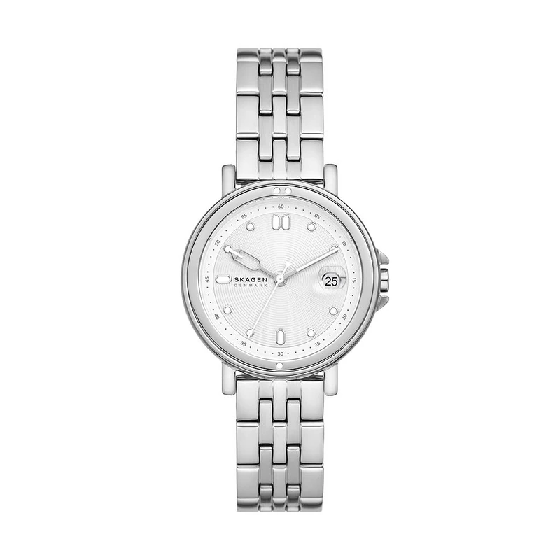 Skagen Women's Watch Signatur Lille Sport Three-Hand Date, Silver Stainless Steel, SKW3134