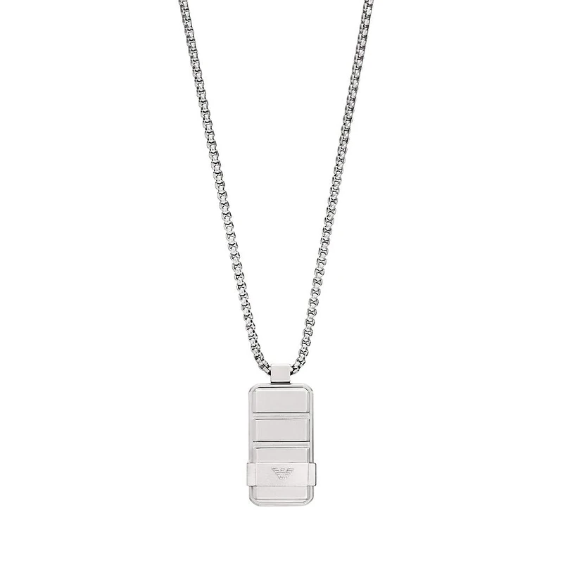 Emporio Armani Men's Stainless Steel Dog Tag Necklace, EGS3078040