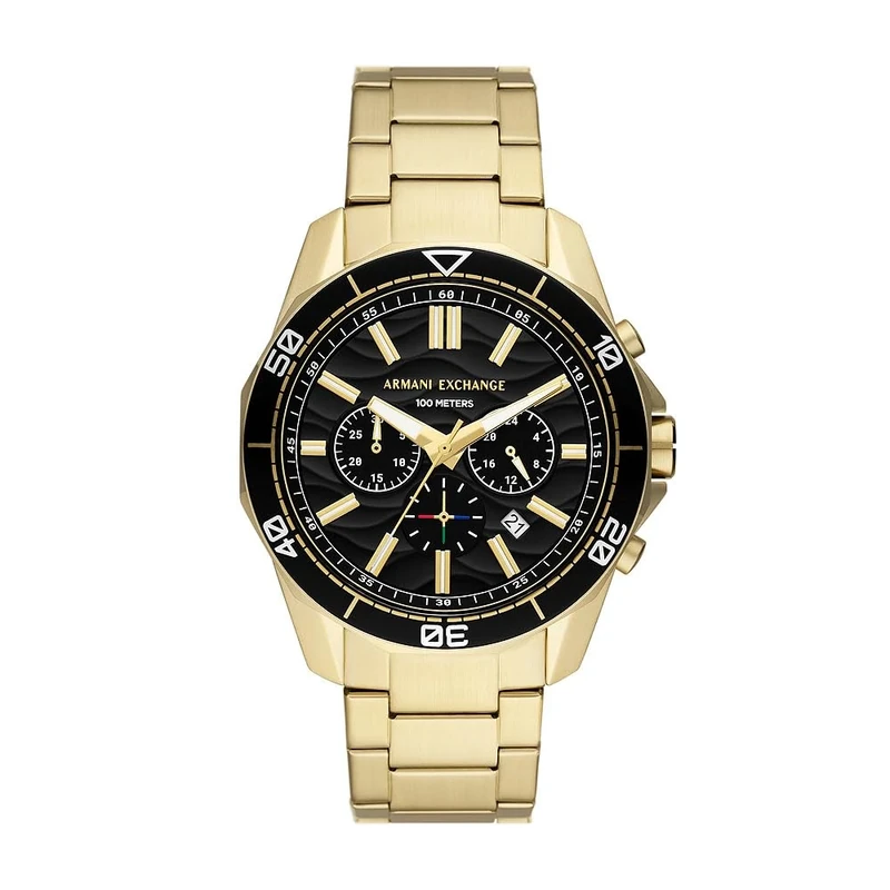 Armani Exchange Watch For Men, Chronograph Movement and 44mm Case Size with Stainless steel, Leather or Silicone strap