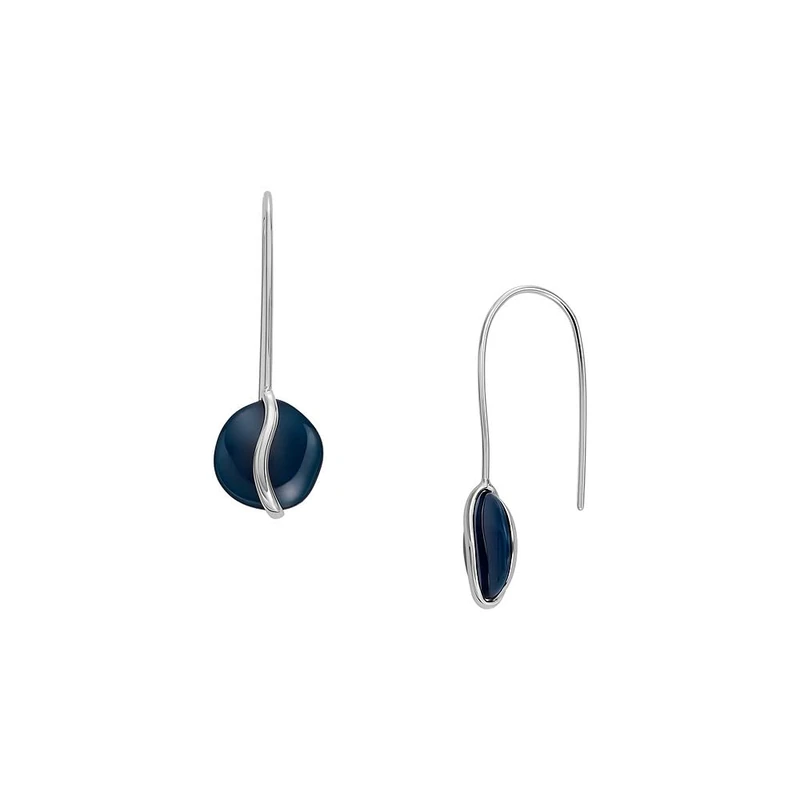 Skagen Women's Sofie Sea Glass Blue Organic-Shaped Pull-Through Earrings, SKJ1812040