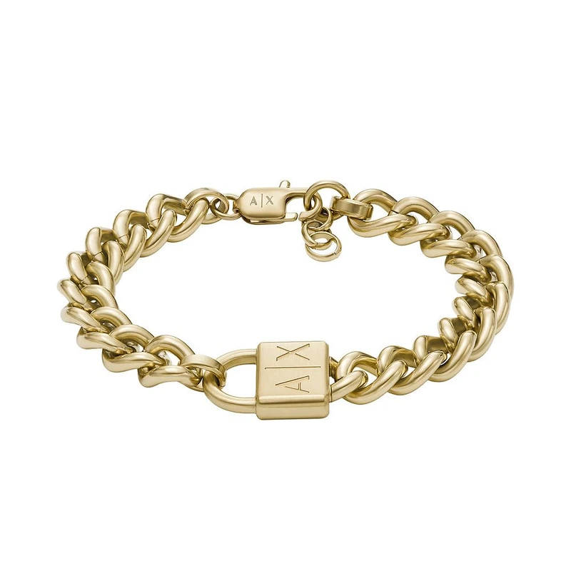 Armani Exchange Men's Gold-Tone Stainless Steel Chain Bracelet, AXG0129710