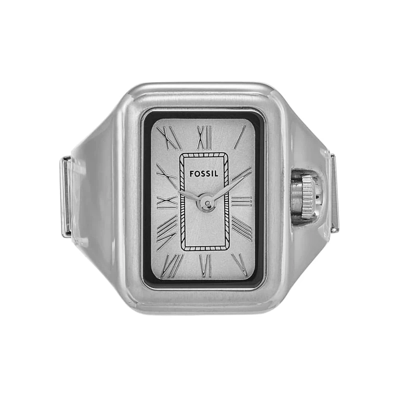 Fossil Raquel Watch Ring Women's 14 MM Silver-Tone Stainless Steel Watch, ES5344
